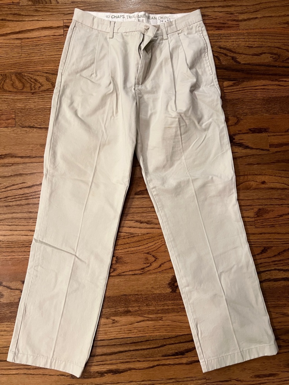 Chaps Men’s Cream Cotton Chino Pants 34x32